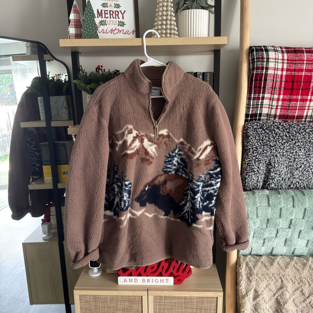 Old Navy Viral Buffalo Fleece Pullover